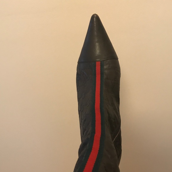 Gucci Leather GG-Logo-Print Ankle Boot - Picture 4 of 4